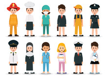 People Professions And Occupations Icon Set.