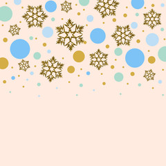 Wall Mural - Background with golden snowflakes and colorful circles