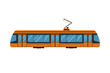 City railway tram transport vector illustration.