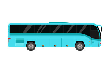 Wall Mural - City road bus transport vector illustration.