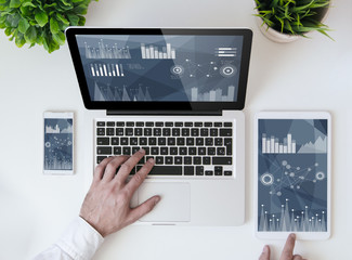 Wall Mural - office tabletop finances