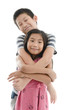 © nuiiko - Sister and Brother against White Background