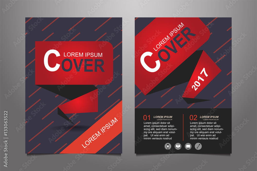 Red Vector annual report Leaflet Brochure Flyer template design, book ...