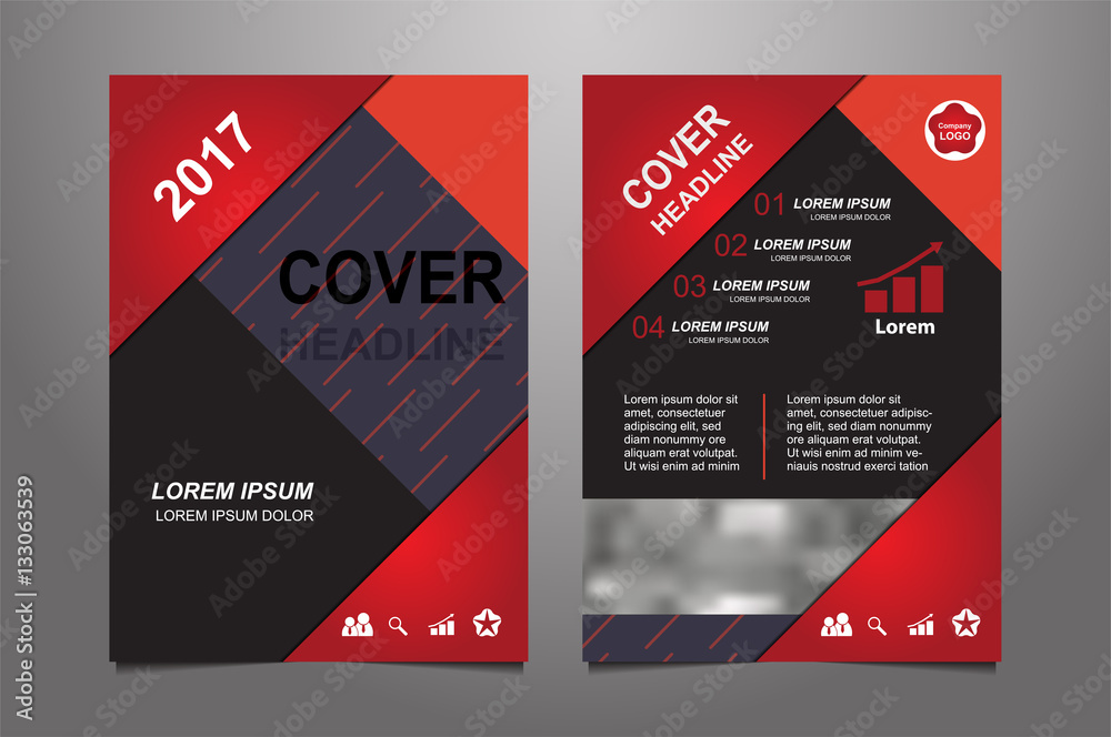 Red Vector annual report Leaflet Brochure Flyer template design, book ...