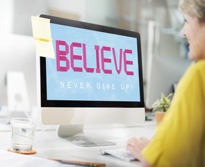 Sticker - Breast Cancer Believe Hope Woman Illness Concept