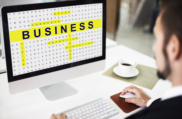 Sticker - Crossword Puzzle Game Strategy Business Concept