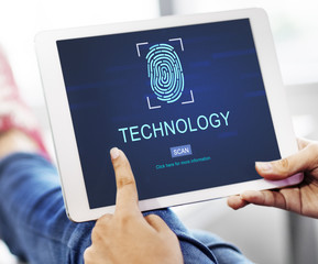 Wall Mural - Technology Security Fingerprint Password Concept