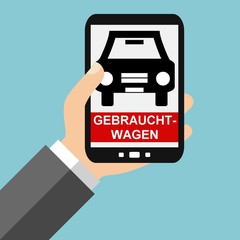 Poster - Gebrauchtwagen auf dem Smartphone