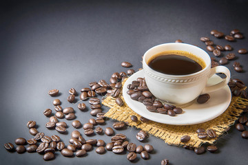 coffee cup and coffee beans