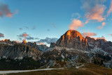 Fototapeta Natura - Mountain Cinque Torri (The Five Pillars) at sunrise, Dolomites, Italy
