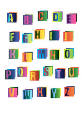 Aufkleber - letter font alphabet vector text abc calligraphy