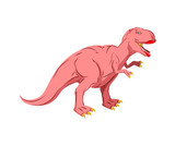 Fototapeta Dinusie - Dino Female. Pink Dinosaur isolated. Ancient predator Tyrannosau