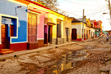 Colorful Traditional Houses In The Colonial Town Of Trinidad, Cuba