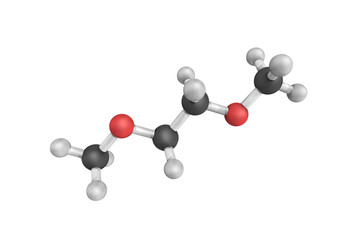 Sticker - 3d structure of Dimethyl ether (DME), also known as methoxymetha