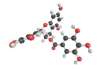 Sticker - 3d structure of Epigallocatechin gallate (EGCG), also known as e