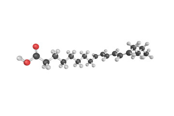 Wall Mural - 3d structure of Punicic acid (also called trichosanic acid), a p