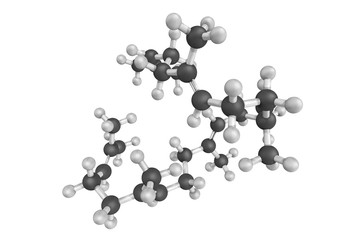 Sticker - 3d structure of Squalene, a hydrocarbon and a triterpene. Anatur