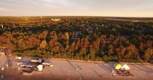Sunset Over The Sea. And Beach The Video Was Filmed With Drone.  August, Summer 2016,Jurmala, Latvia