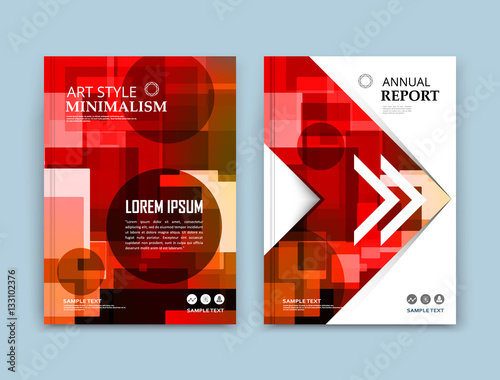 Abstract Composition Red Polygonal Texture Square Blocks