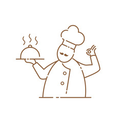 Mustache chef icon on the white background.Vector Illustration