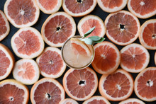 Sliced Blood Oranges And Drink 