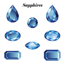 Sapphires Set Isolated