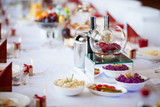 Fototapeta  - Beautiful wedding reception table decoration