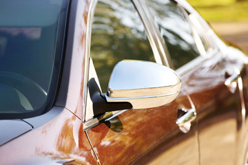 Sticker - Car mirror, closeup