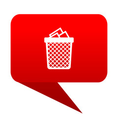Leinwandbilder - Trash can red bubble icon