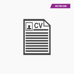 CV document icon illustration isolated vector sign symbol