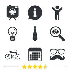 Poster - Hipster photo camera icon. Glasses symbol.