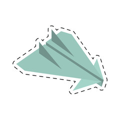 Sticker - paper plane origami arming fly cut line vector illustration eps 10