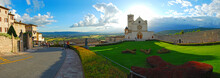 Panoramic View Of Picturesque Italian Town Assisi