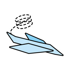 Sticker - paper plane business symbol start line dotted vector illustration eps 10