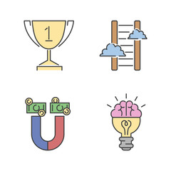 Sticker - Business success vector icons set.