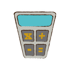 Sticker - calculator finance objetc office sketch vector illustration eps 10