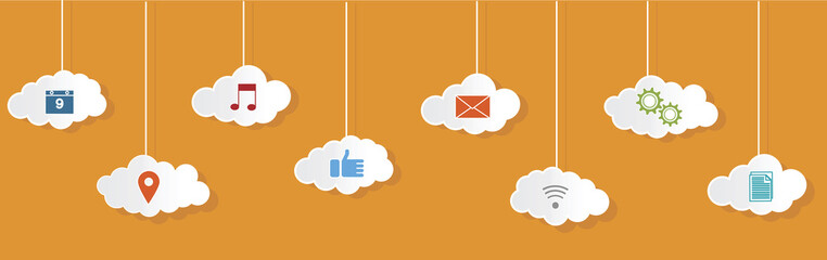 ornament header site featuring icons on internet