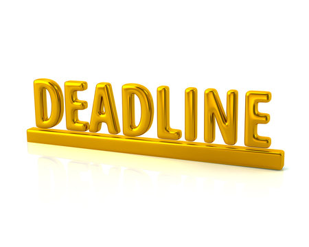 Golden deadline icon 3d rendering