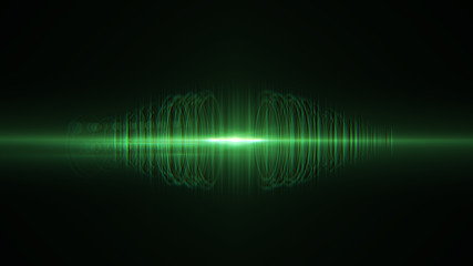 Aufkleber - digital  neon sound waves.colorful musical bar in dark background.glowing particles and wireframe for  technology concept. abstract background