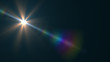 canvas print picture - Lens Flare light  over Black Background. Easy to add  overlay or screen filter over Photos 