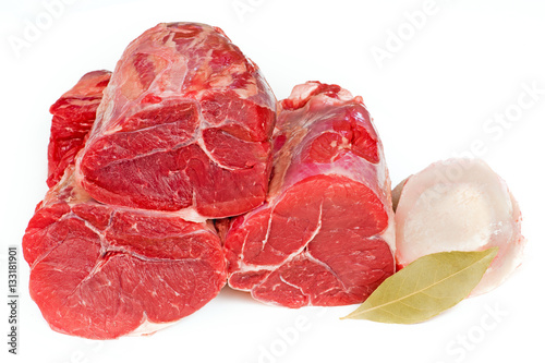 Paleron De Boeuf Cru Pour Pot Au Feu Sur Fond Blanc Buy This