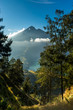 Mount Rinjani View. View of crater lake and summit, volcano 