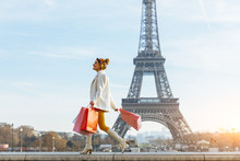 Young Woman Doing Shopping In Paris