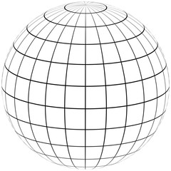 Poster - graticule globe Meridian and parallel