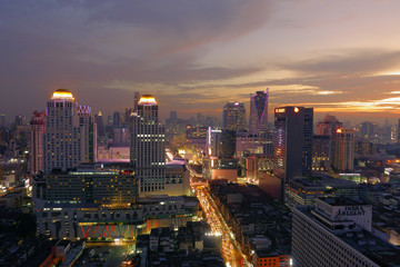  Cityscape in middle of Bangkok,Thailand