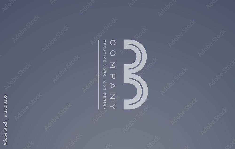 Alphabet letter B transparent white blue vector logo icon sign design ...