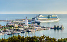 View Of The Seaport In Malaga, Spain