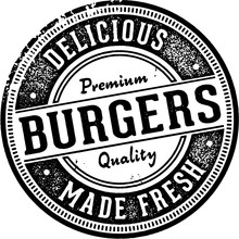 Vintage Burgers Restaurant Menu Sign