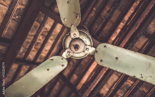 Retro Old Ceiling Fan Vintage Style Buy This Stock Photo