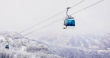 Ski Lift Gondola Mountain Winter Scene